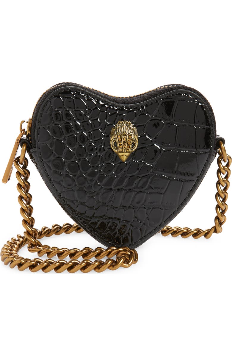 Kurt Geiger London Kensington Croc Heart Micro Crossbody Bag, Main, color,