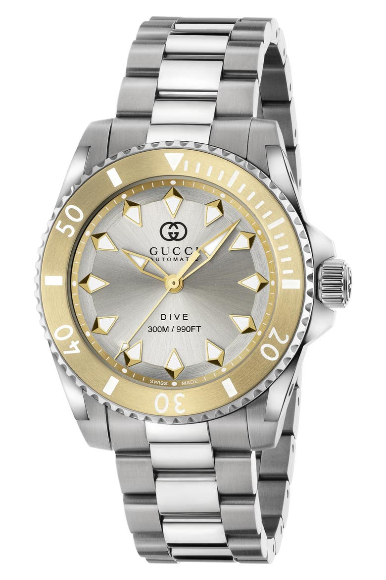 Dive Bracelet Watch, 40mm, Main, color, SILVER