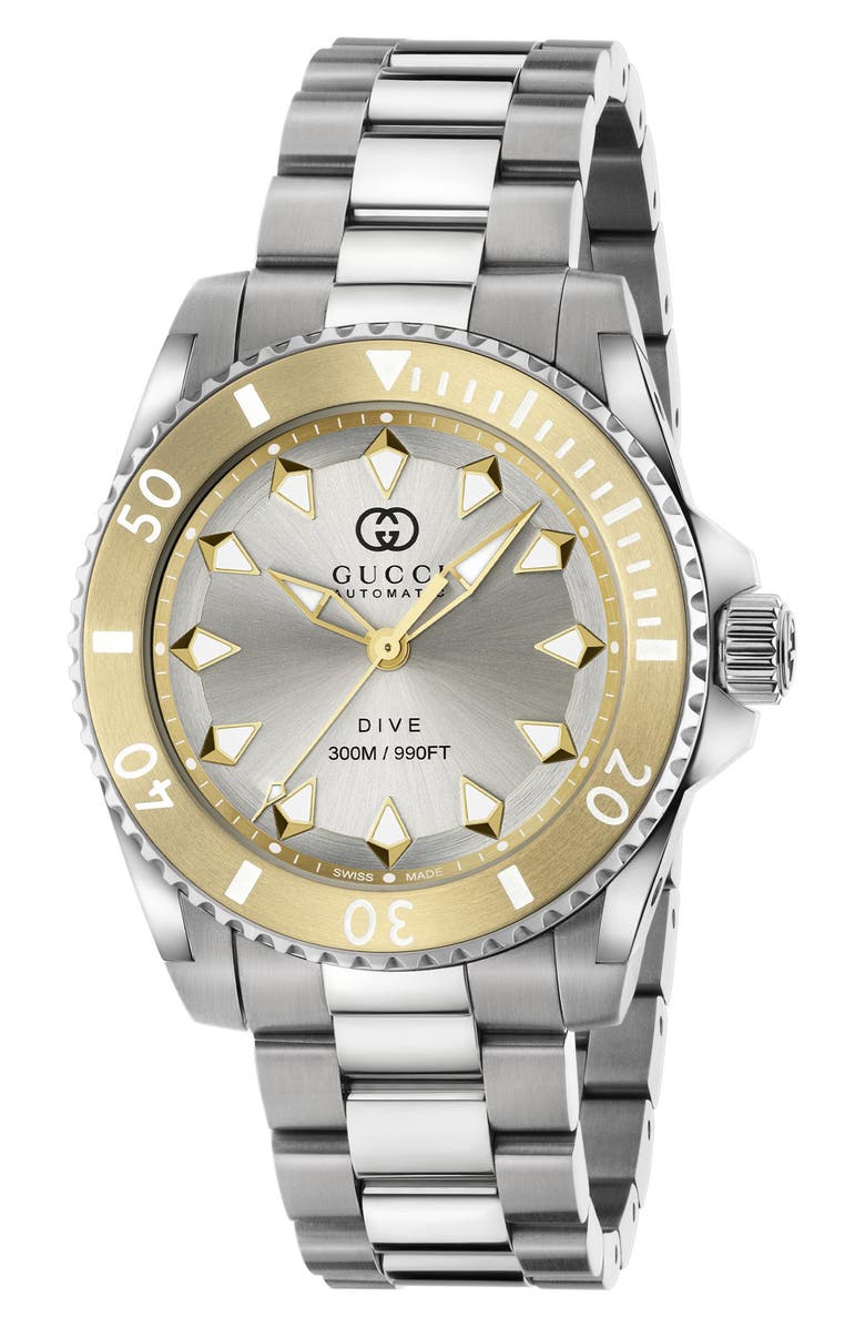 Gucci Dive Bracelet Watch, 40mm, Main, color, Silver