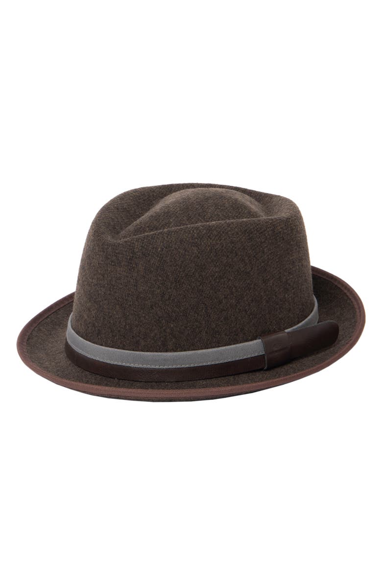 San Diego Hat Cattleman's Crease Fedora, Main, color, Charcoal