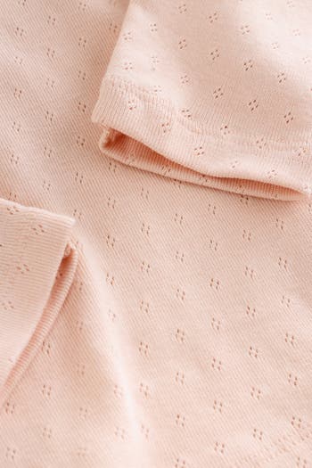 Kids' Pointelle Top & Corduroy Overalls Set