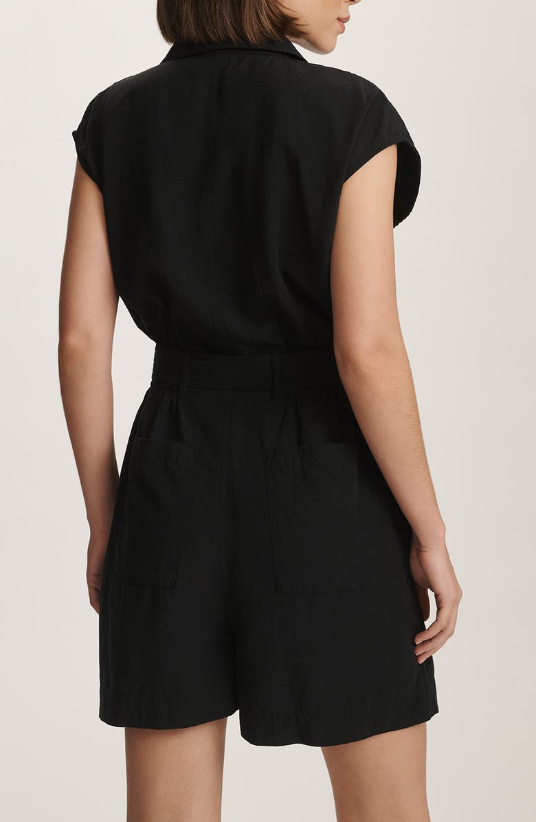 Mavi Jeans Belted Romper, Alternate, color, Black