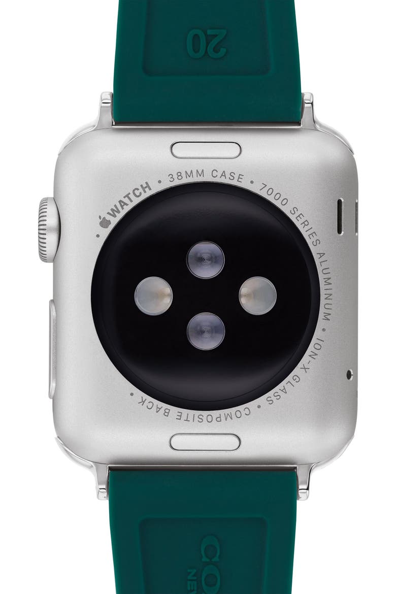 Signature C Silicone Apple Watch® Watchband, Alternate, color, GREEN
