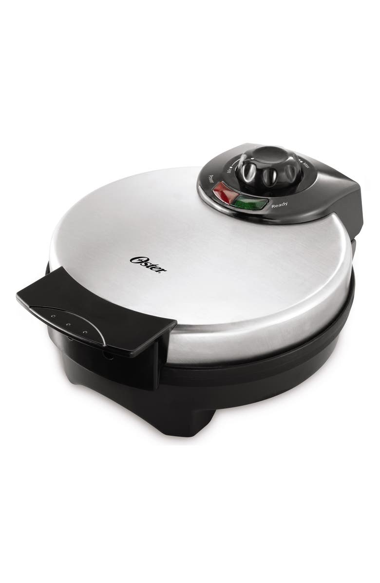 OSTER Stainless Steel Belgian Waffle Maker with Adjustable Temperature Control, Main, color, Silver