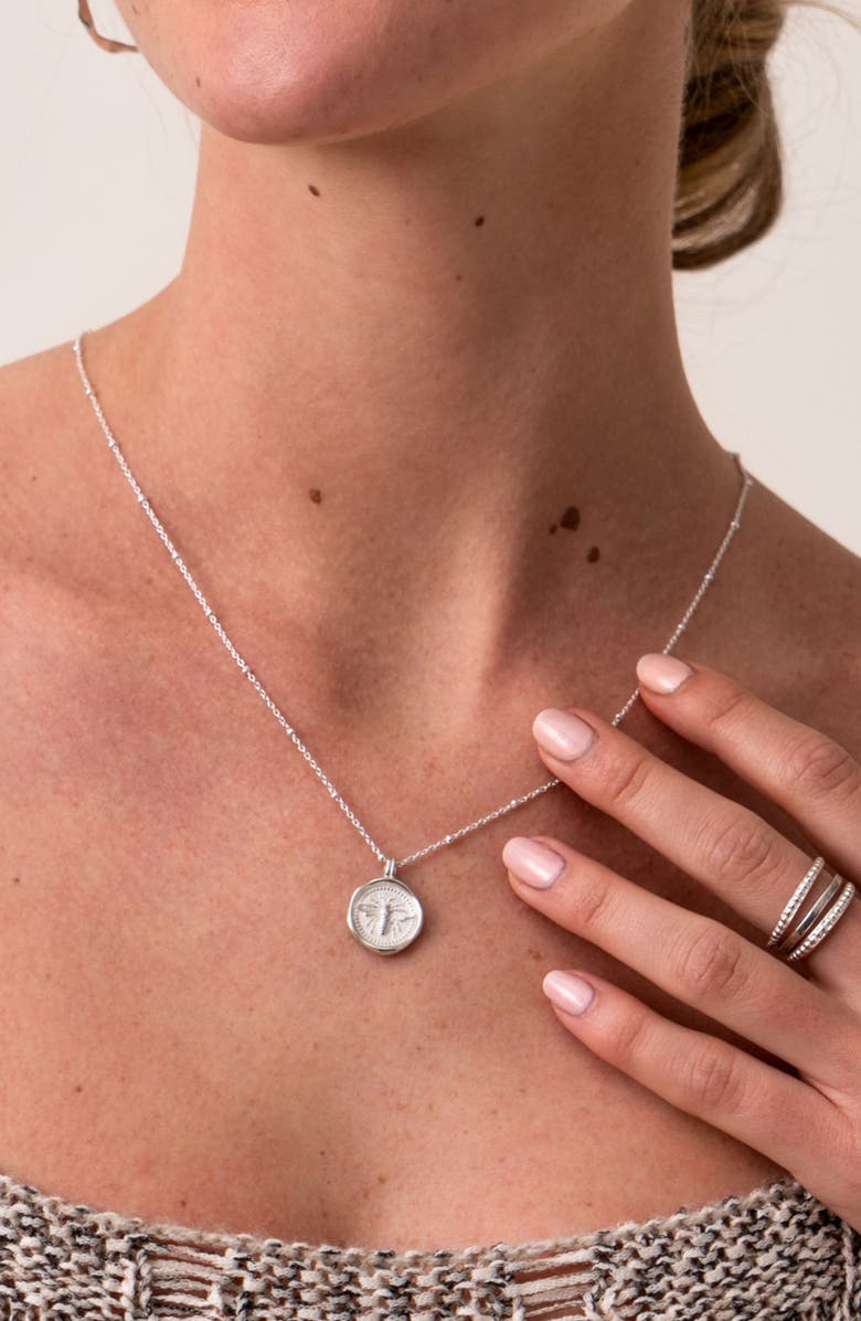 Dower & Hall Queen Bee Talisman Necklace, Alternate, color, Sterling Silver