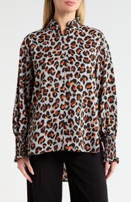 PATRIZIA LUCA Animal Printed Long Sleeve Top
