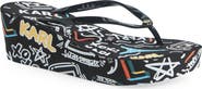 KARL LAGERFELD PARIS Nola Graffiti Platform Flip Flop