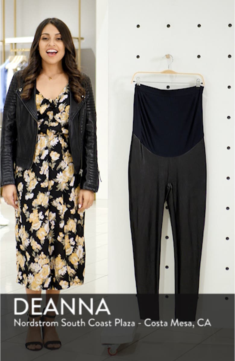 Mama Faux Leather Maternity Leggings, sales video thumbnail