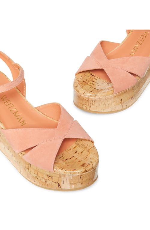 Stuart Weitzman Women's Carmen Midi 65mm Suede Wedge Sandals In Terracotta.