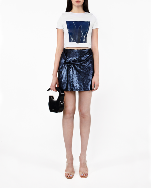 Kate Barton Printed Corset Baby Tee In White
