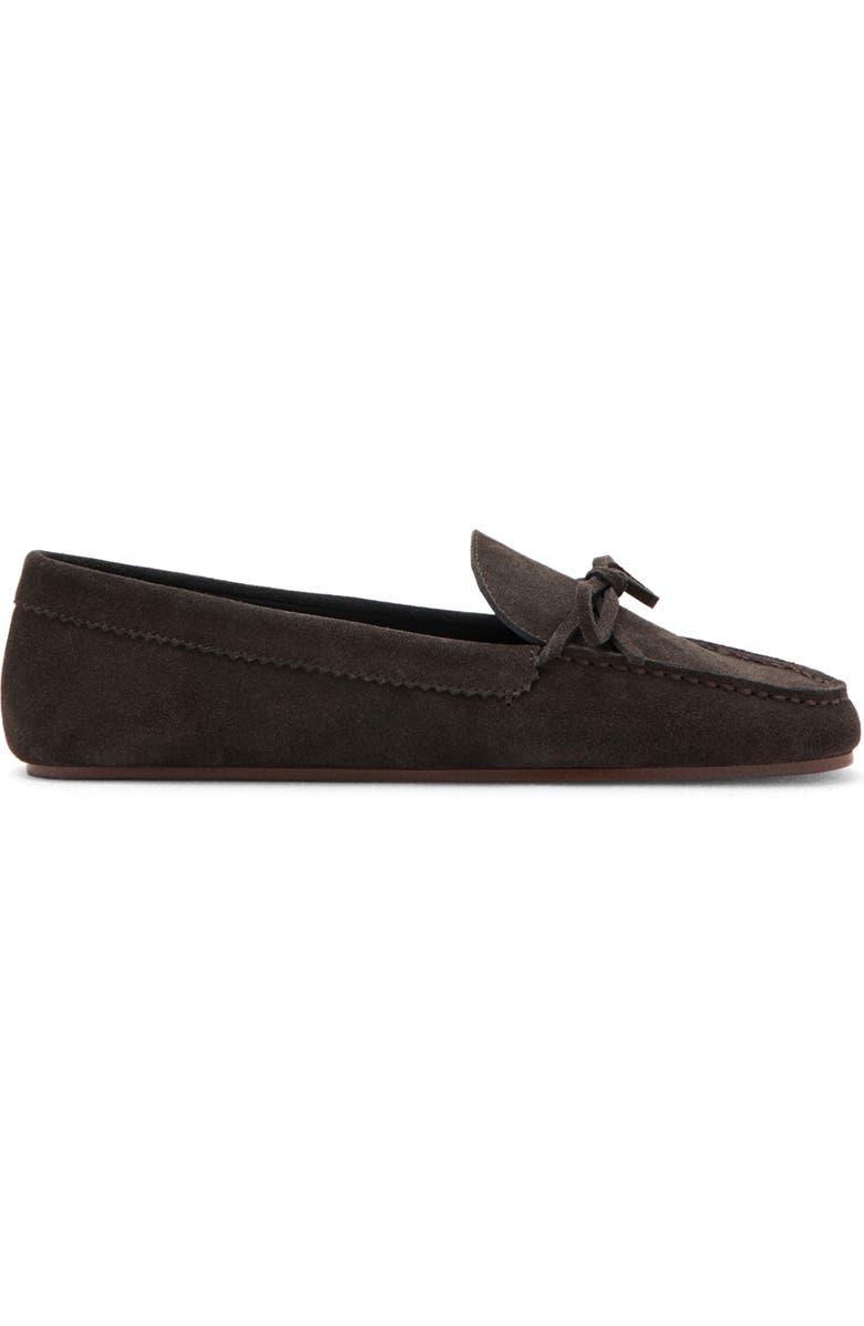 MANGO Suede Bow Loafer, Alternate, color, Chocolate