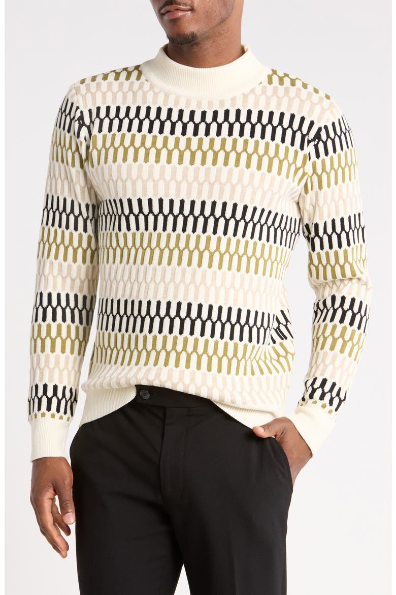 Mock Neck Sweater, Main, color, EGRET