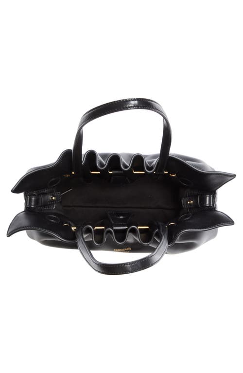 FERRAGAMO FERRAGAMO SMALL GANCIO PIERCING SOFT LEATHER SHOULDER BAG 