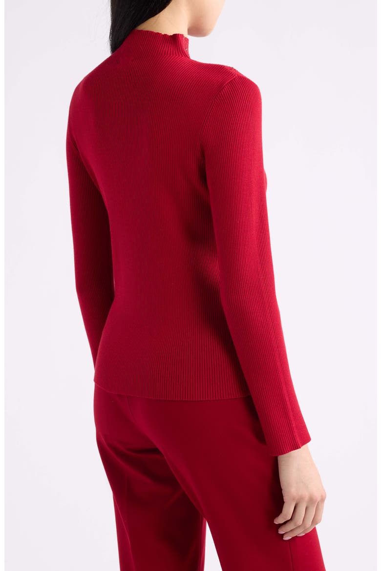Crystal Detail Mock Neck Sweater, Alternate, color, VERMILLION