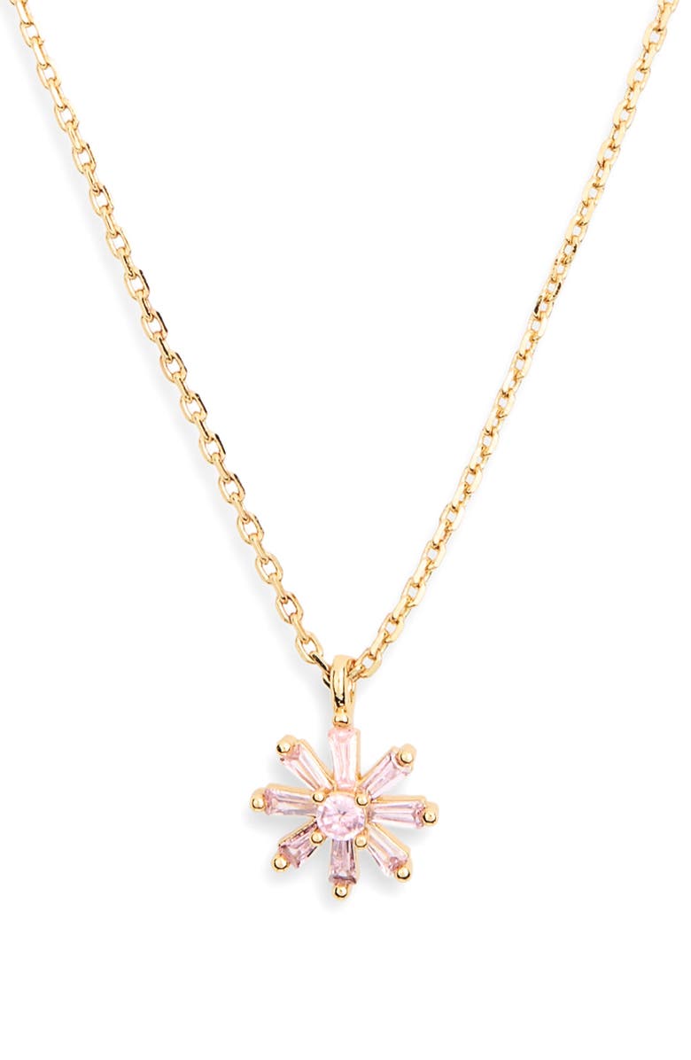 Kate Spade New York mini flower pendant necklace, Alternate, color, Pink/ Gold