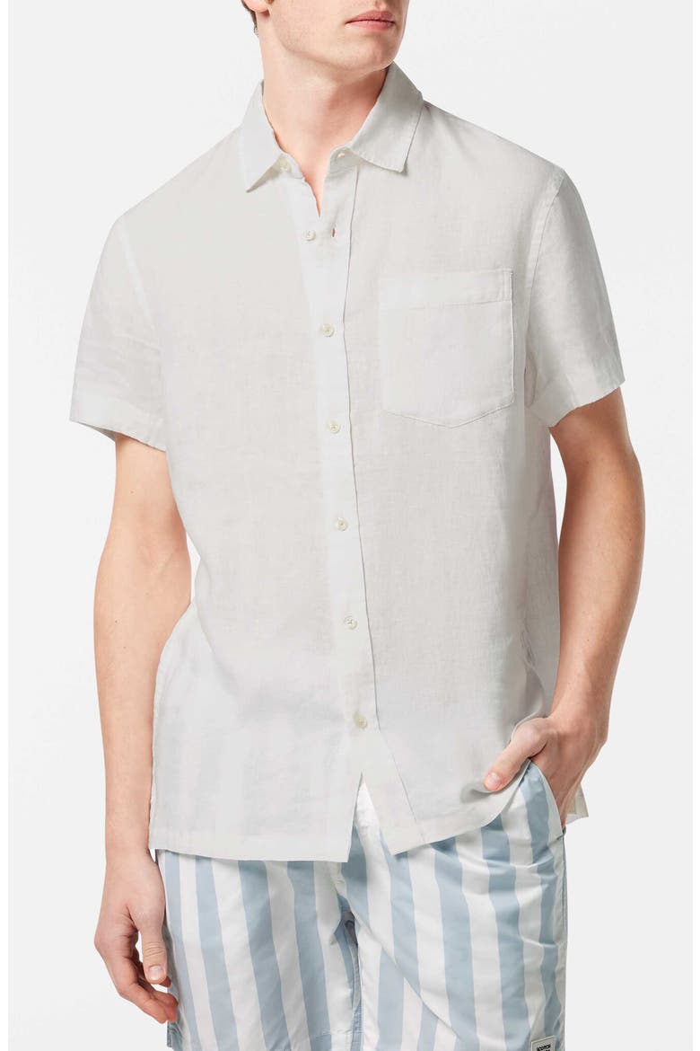 Core Solid Short Sleeve Button-Up Shirt, Main, color, OFF WHITE