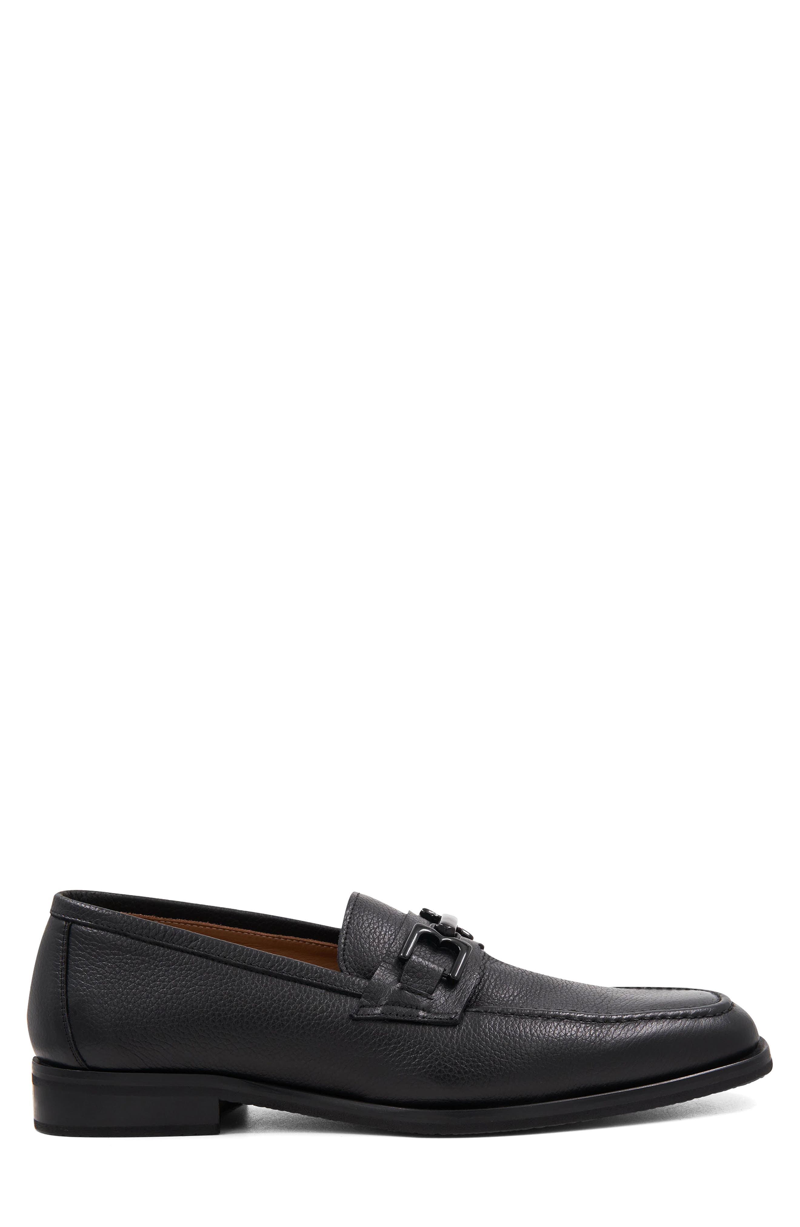 Bruno Magli Roberto Pebbled Bit Loafer, Alternate, color, Black Tumbled