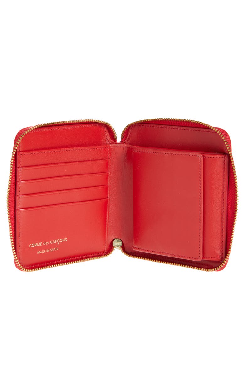 Comme des Garçons Wallets Dot Print Leather Wallet, Alternate, color, Red