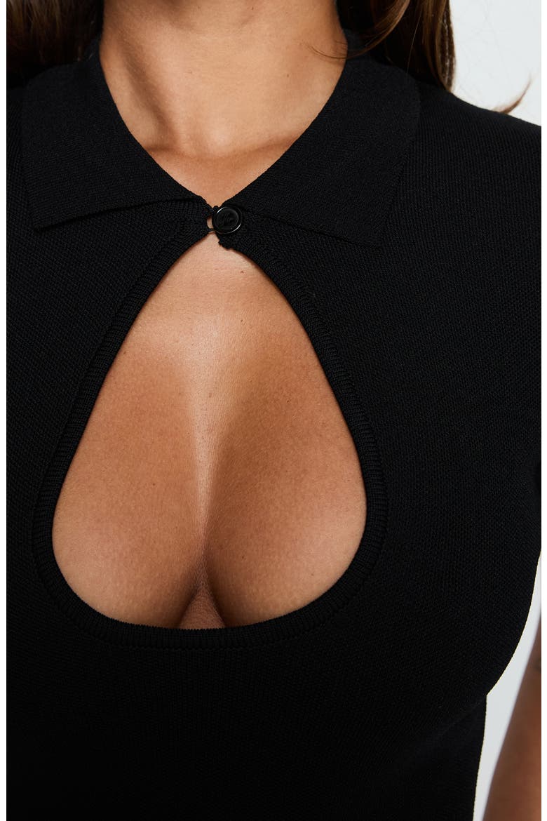 Happened One Night Keyhole Top, Alternate, color, BLACK
