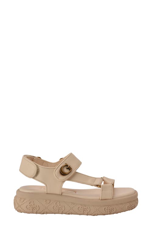 Guess Lanara Ankle Strap Platform Sandal In Ivory