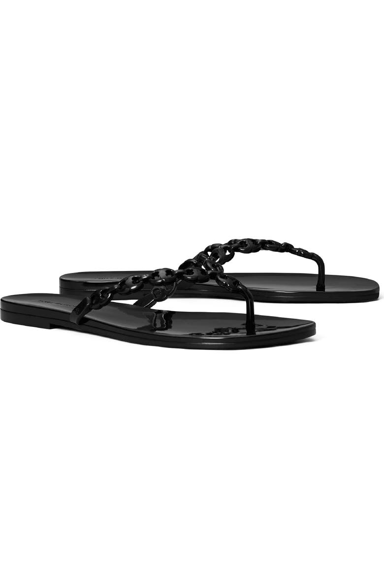 Tory Burch Gemini Link Jelly Flip Flop, Main, color, Black