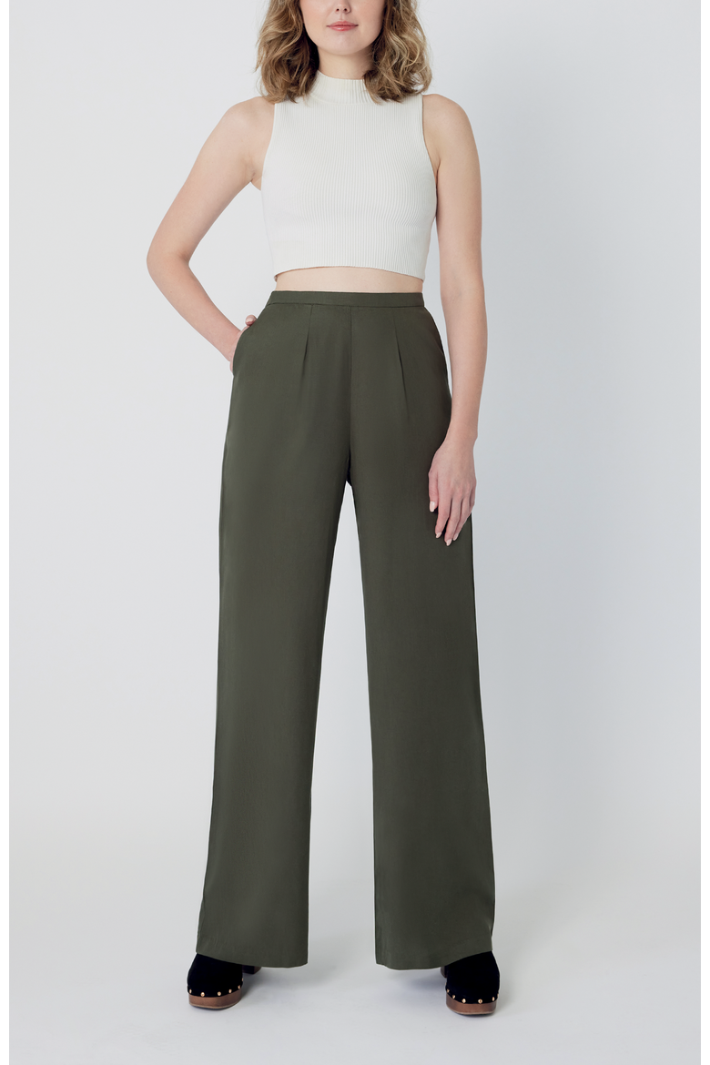 The Tall Wide Leg Pant For Full Hips, Main, color, Olive