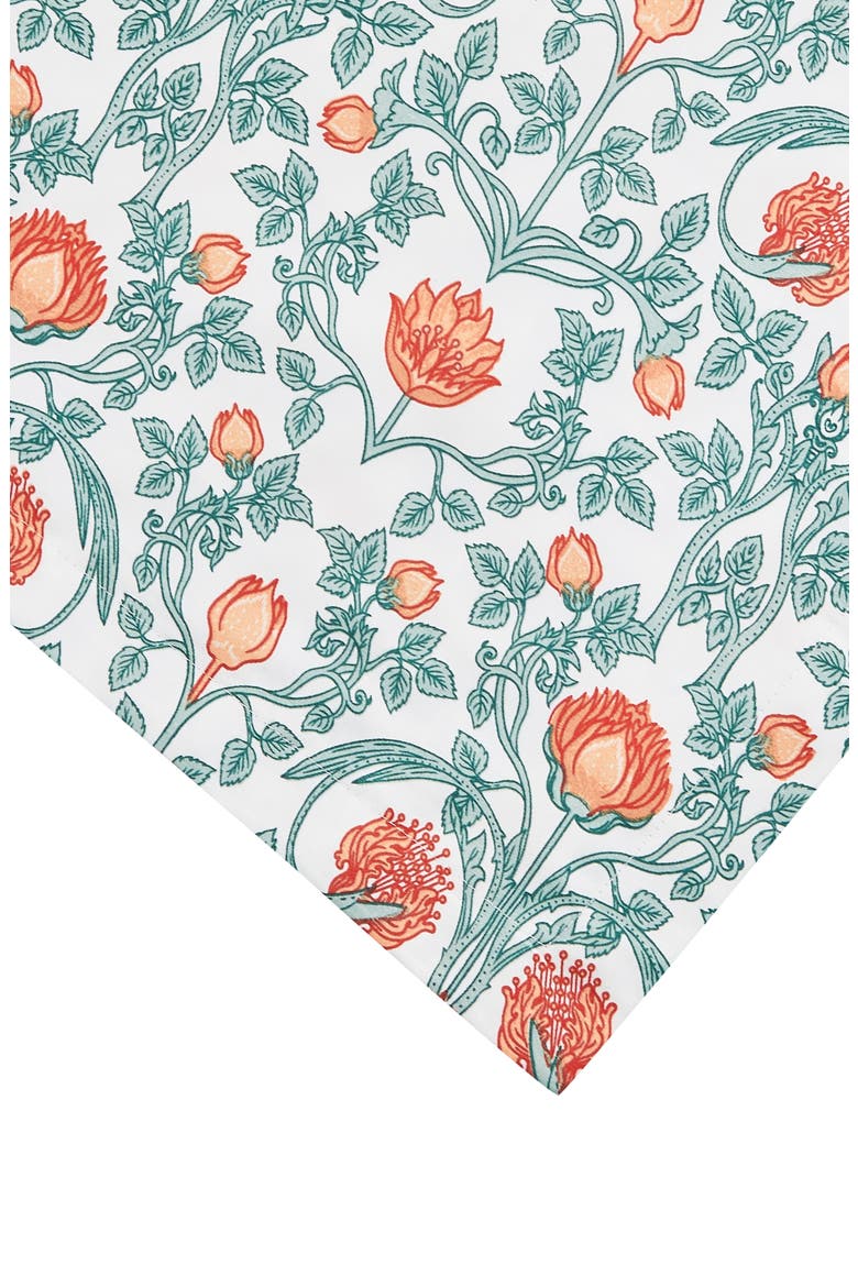 Floral Cotton Duvet & Sham Set, Alternate, color, ORANGE