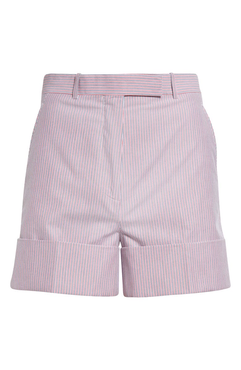 Thom Browne Stripe Tailored High Waist Shorts, Alternate, color, Pink
