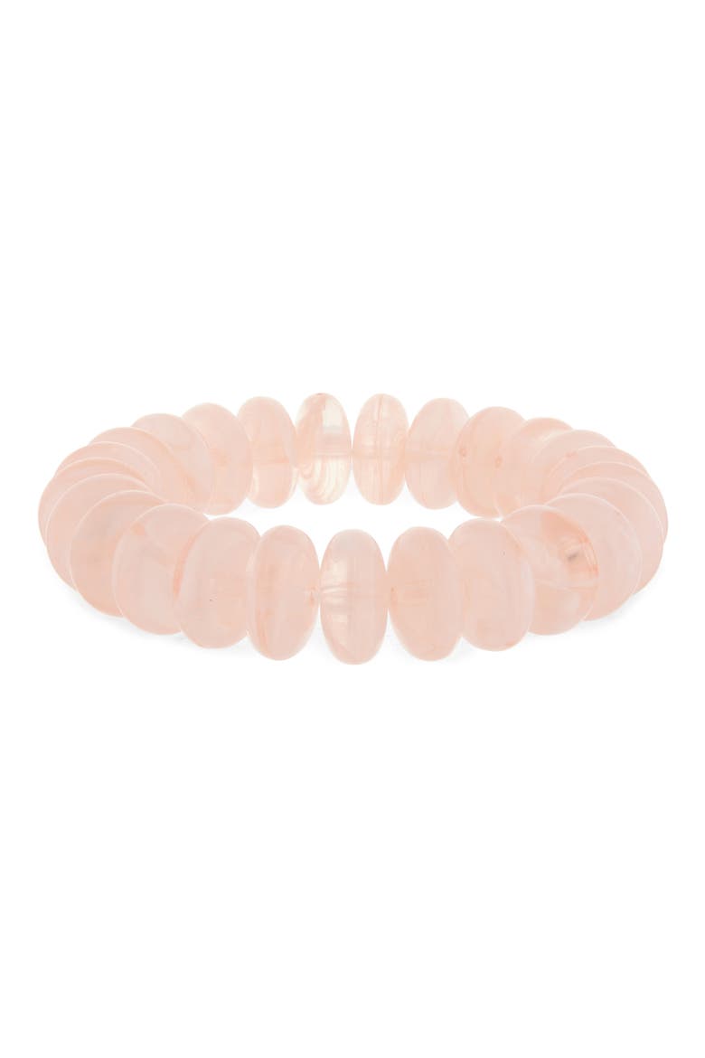 Bold Disc Beaded Stretch Bracelet, Main, color, ROSE