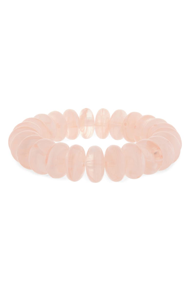 Nordstrom Bold Disc Beaded Stretch Bracelet, Main, color, Rose