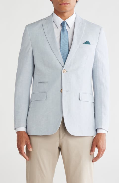 Slim Fit Solid Linen Blend Blazer (Short, Regular, Long & Big)