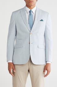 Gino Vitale Slim Fit Solid Linen Blend Blazer