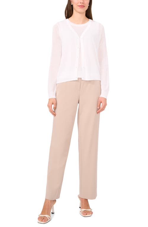 Halogenr Halogen(r) V-neck Cardigan In Sheer Bright White