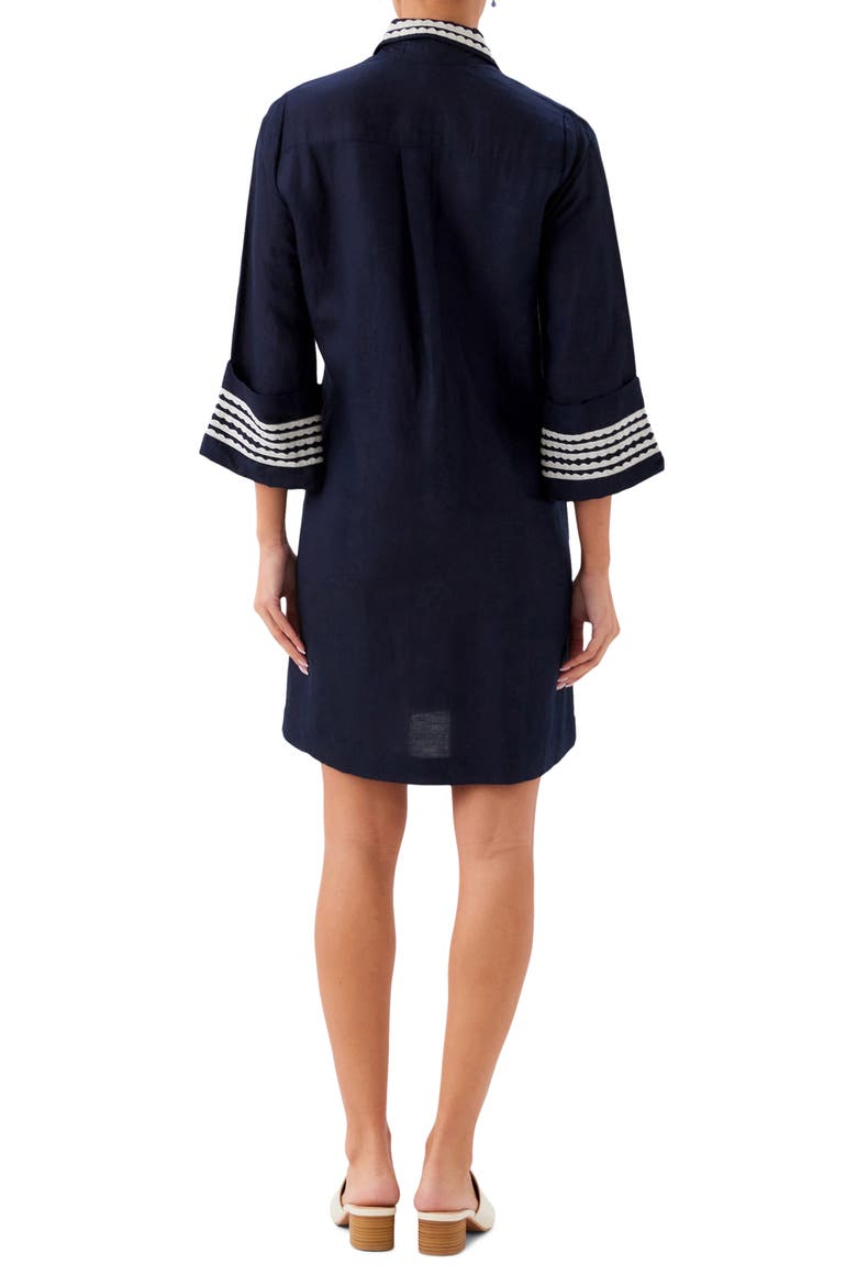 Embroidered Shift Dress, Alternate, color, NAVY