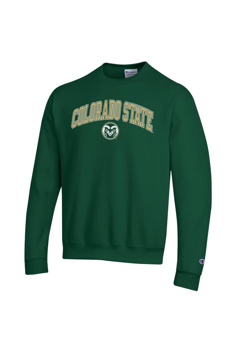 Men's Champion  Green Colorado State Rams Arch Over Logo Pullover Sweatshirt, Alternate, color, Green