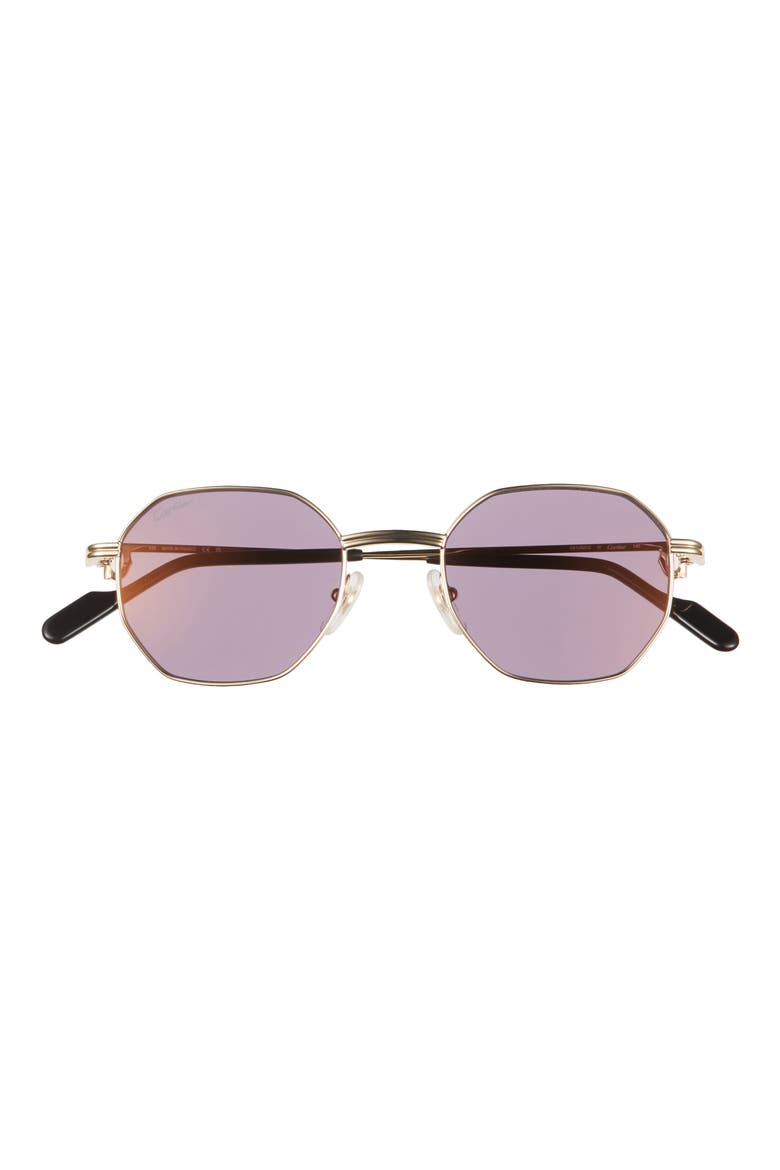 50mm Round Sunglasses, Main, color, DARK GOLD
