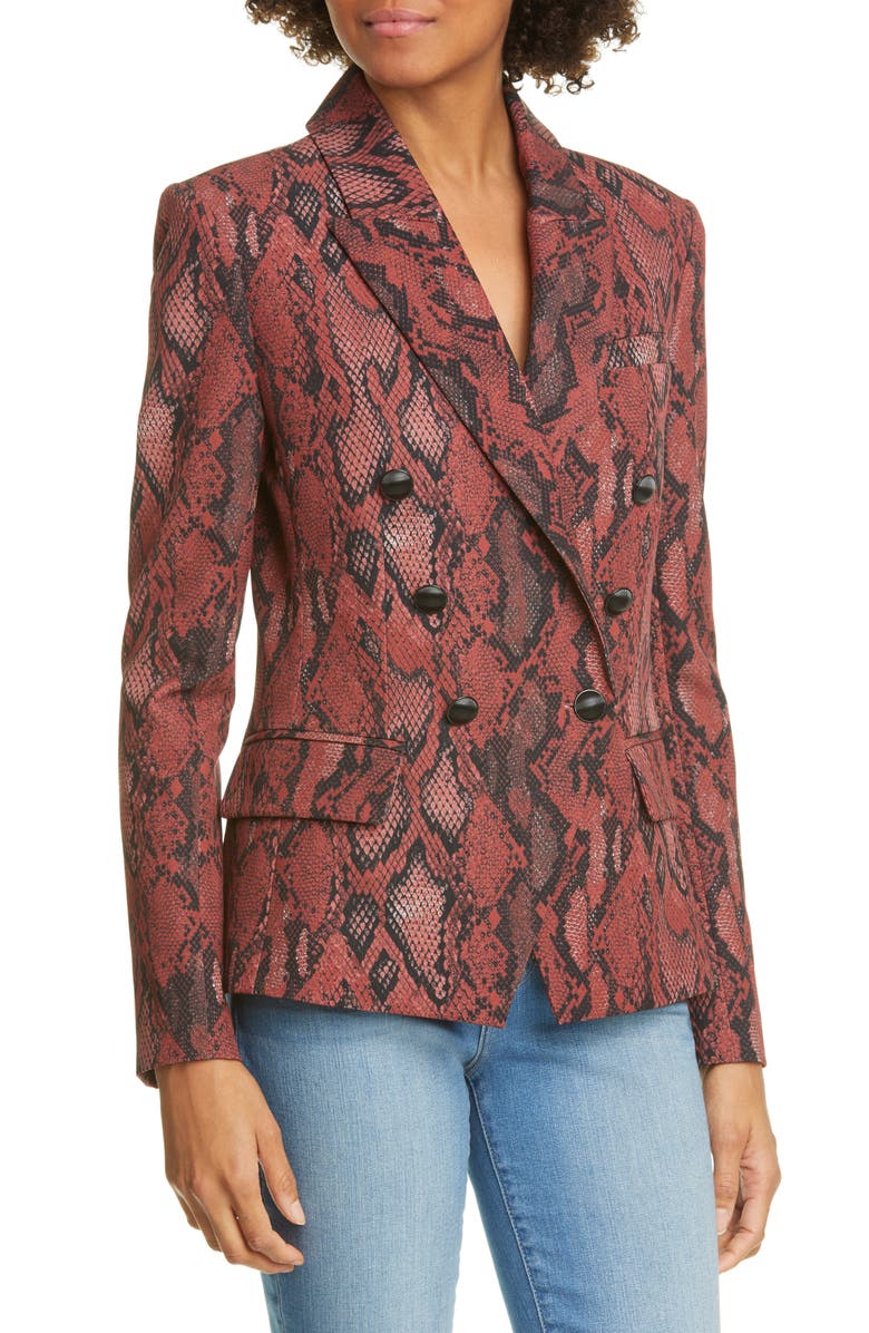L'AGENCE Kenzie Double Breasted Blazer, Alternate, color, 