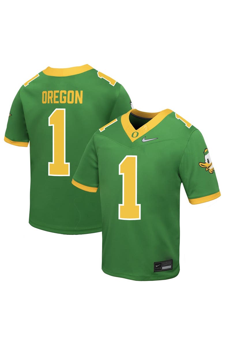Nike Toddler Nike #1 Apple Green Oregon Ducks Vapor Fusion Alternate Jersey, Alternate, color, Apple Green