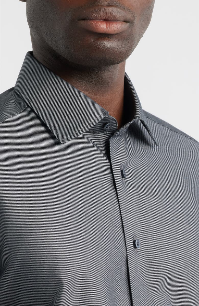 1863 by Eterna Royal Twill Modern Fit Solid Non-Iron Cotton Dress Shirt, Alternate, color, Black