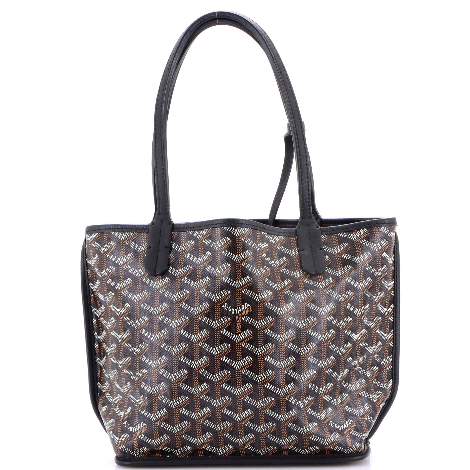 Pre-Owned Goyard Anjou Reversible Tote Coated Canvas Mini, Main, color, Black