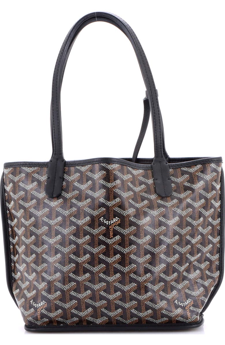 Pre-Owned Goyard Anjou Reversible Tote Coated Canvas Mini, Main, color, Black