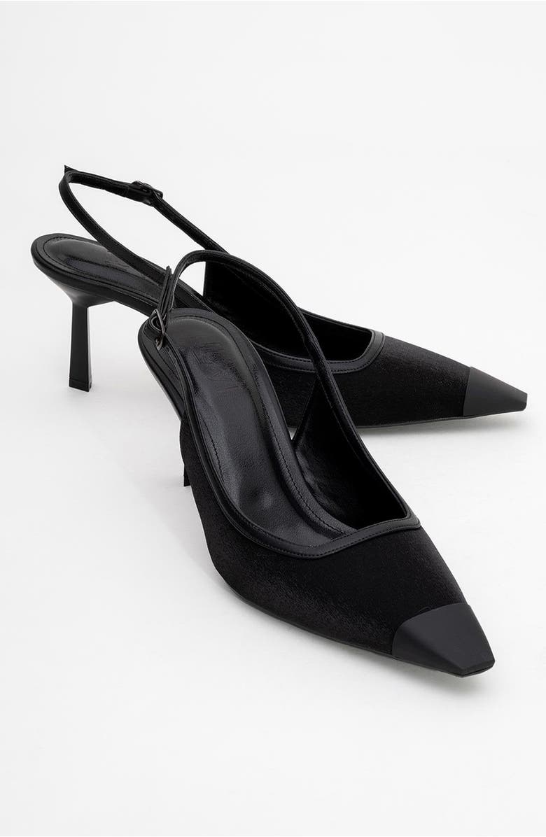 Prologue Shoes Alive Satin Pointed Toe Pump, Alternate, color, Black Satin