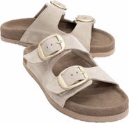 Forever & Always Shoes Ovesta Soft Footbed Leather Slide Sandal