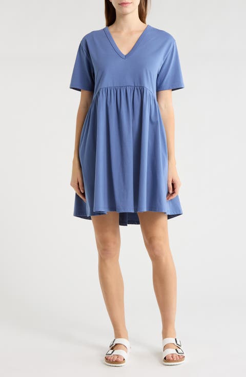 Short Sleeve Knit Swing Dress