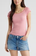 BP. Lace Trim Cotton Blend T-Shirt