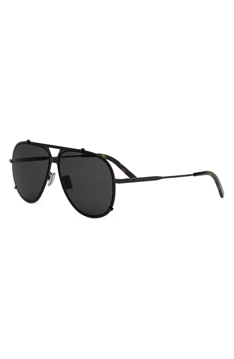 DIOR 'DiorBlackSuit A3U 59mm Pilot Sunglasses, Alternate, color, Shiny Black / Smoke