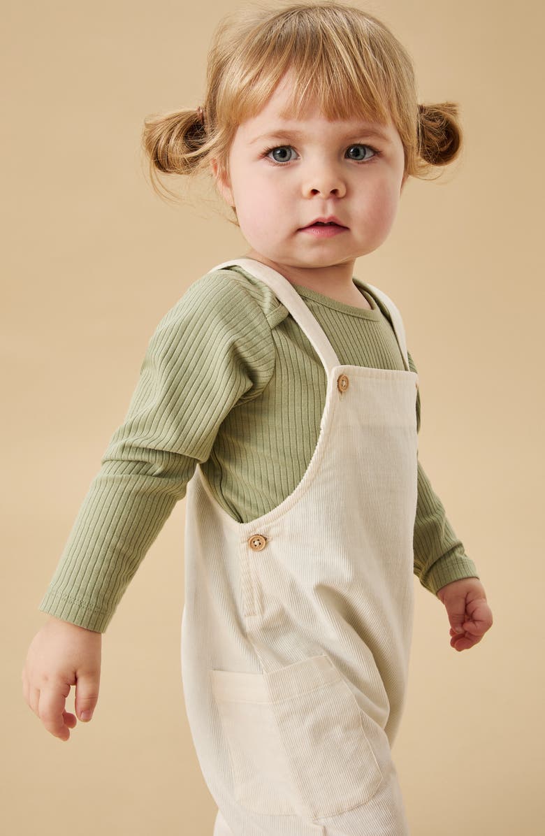 MORI Organic Cotton Corduroy Overalls, Alternate, color, 