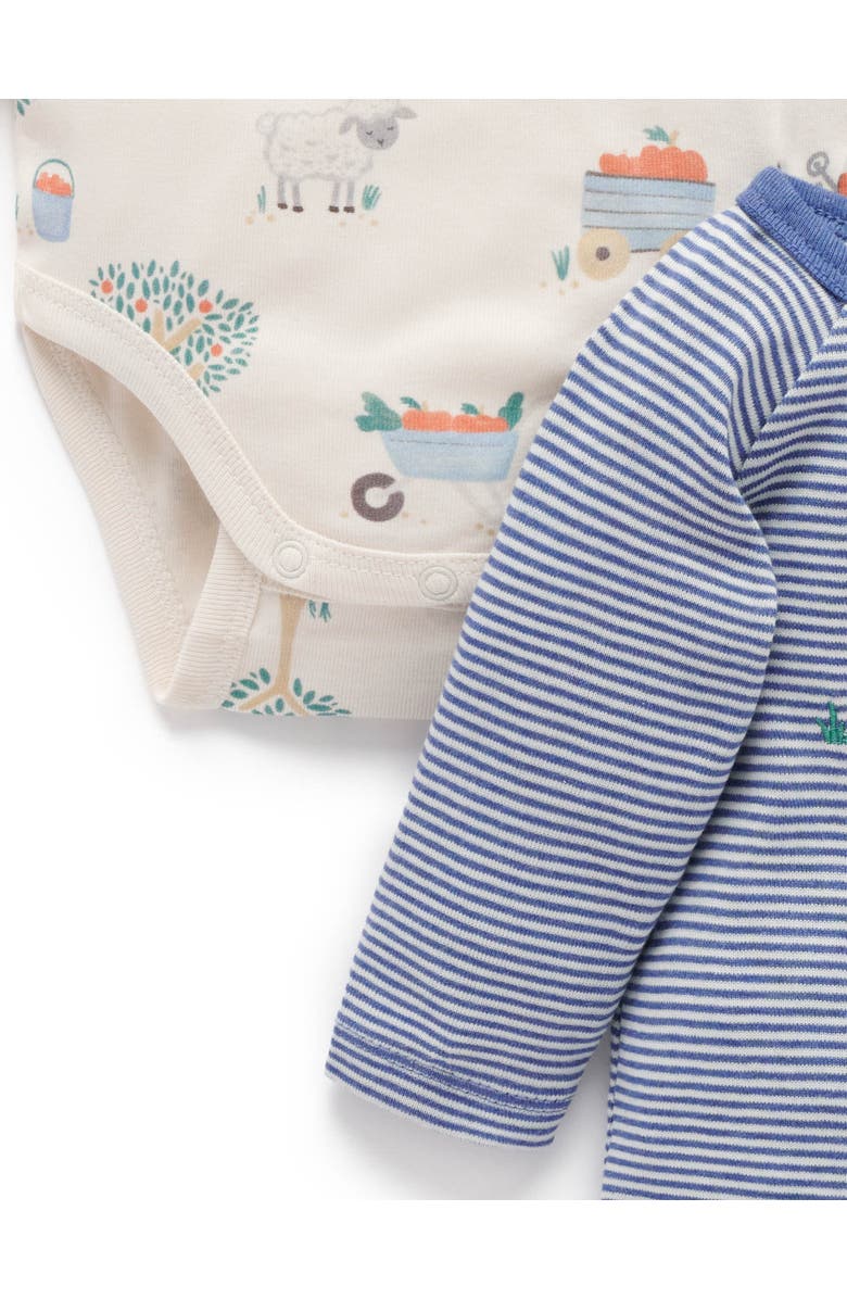 Purebaby 2 Pack Bodysuit, Alternate, color, Herding Sheep Print