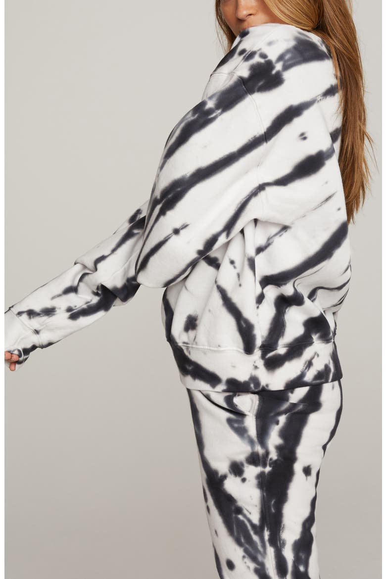 Boyfriend Pullover Sweatshirt, Alternate, color, BLACK AND WHITE TIE DYE001