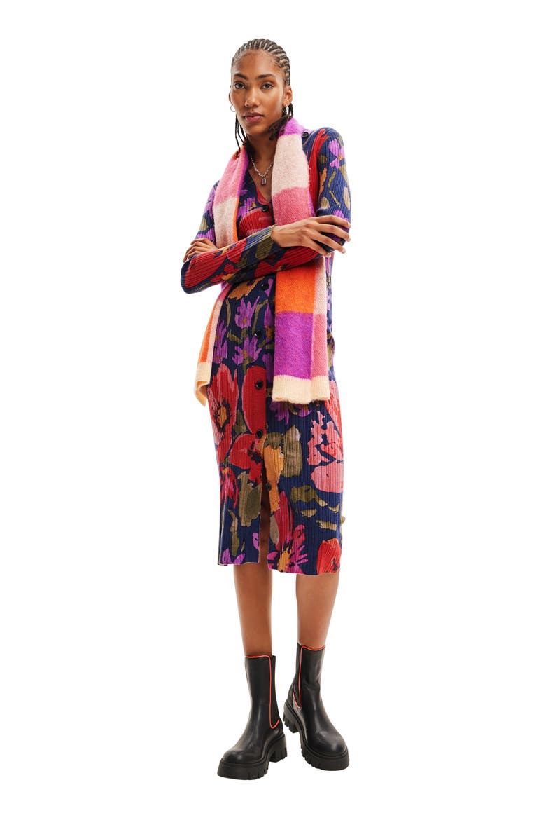 Delaware Floral Print Long Sleeve Knit Dress, Alternate, color, MIX